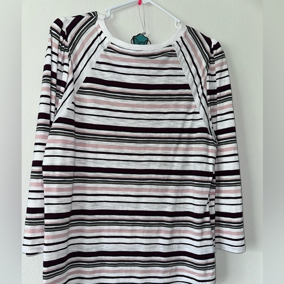 White House Black Market Striped Long Sleeve Top size Large - Picture 2 of 4